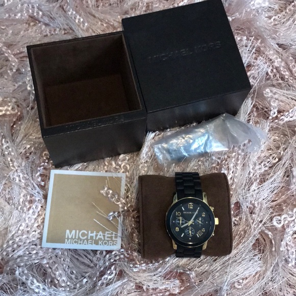 Michael Kors black and gold watch